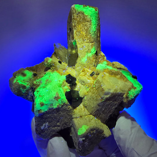 Große Schörl Turmalin, Rauchquarz, Hyalit Opal, Orthoklas Stufe Erongo, Namibia 90*84*33mm #12358