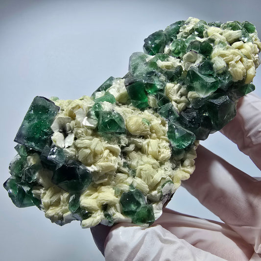 Large Phantom Fluorite, Schorl Tourmaline, Muscovite Specimen Erongo, Namibia 98*55*55mm #12361
