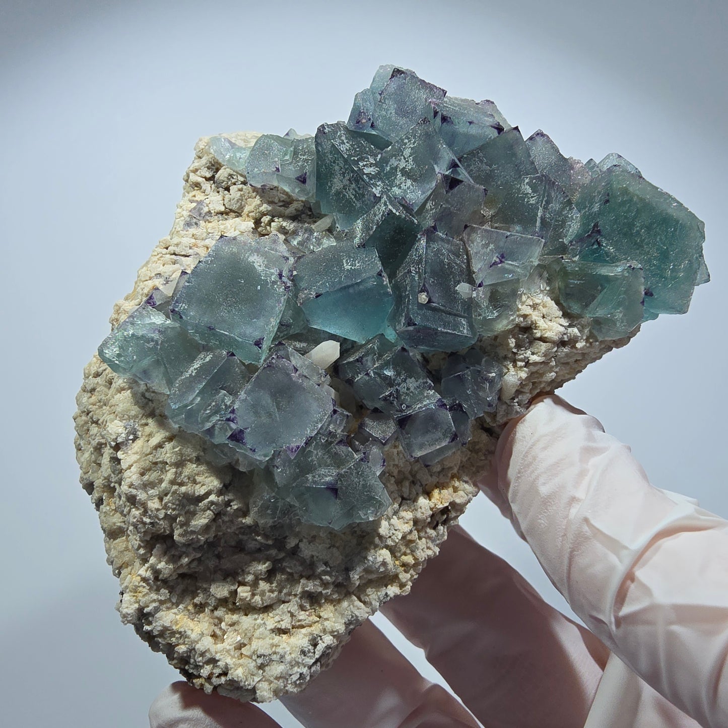 Große Phantom Fluorit, zonal, Quarz, Orthoklas Stufe Brandberg, Namibia 98*65*50mm #12362