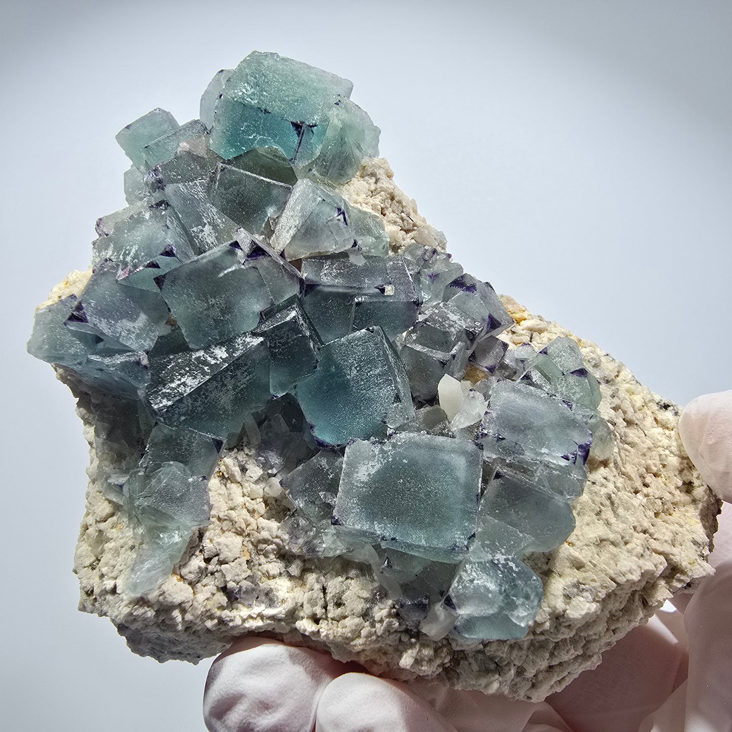 Große Phantom Fluorit, zonal, Quarz, Orthoklas Stufe Brandberg, Namibia 98*65*50mm #12362