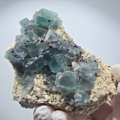 Große Phantom Fluorit, zonal, Quarz, Orthoklas Stufe Brandberg, Namibia 98*65*50mm #12362