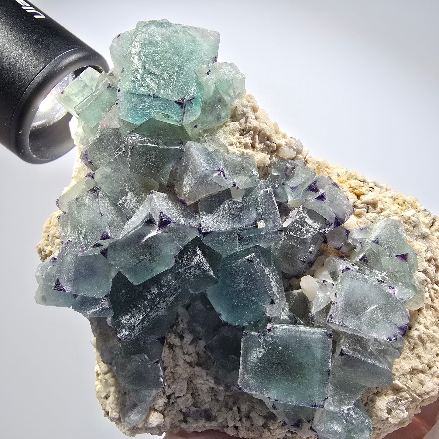Große Phantom Fluorit, zonal, Quarz, Orthoklas Stufe Brandberg, Namibia 98*65*50mm #12362