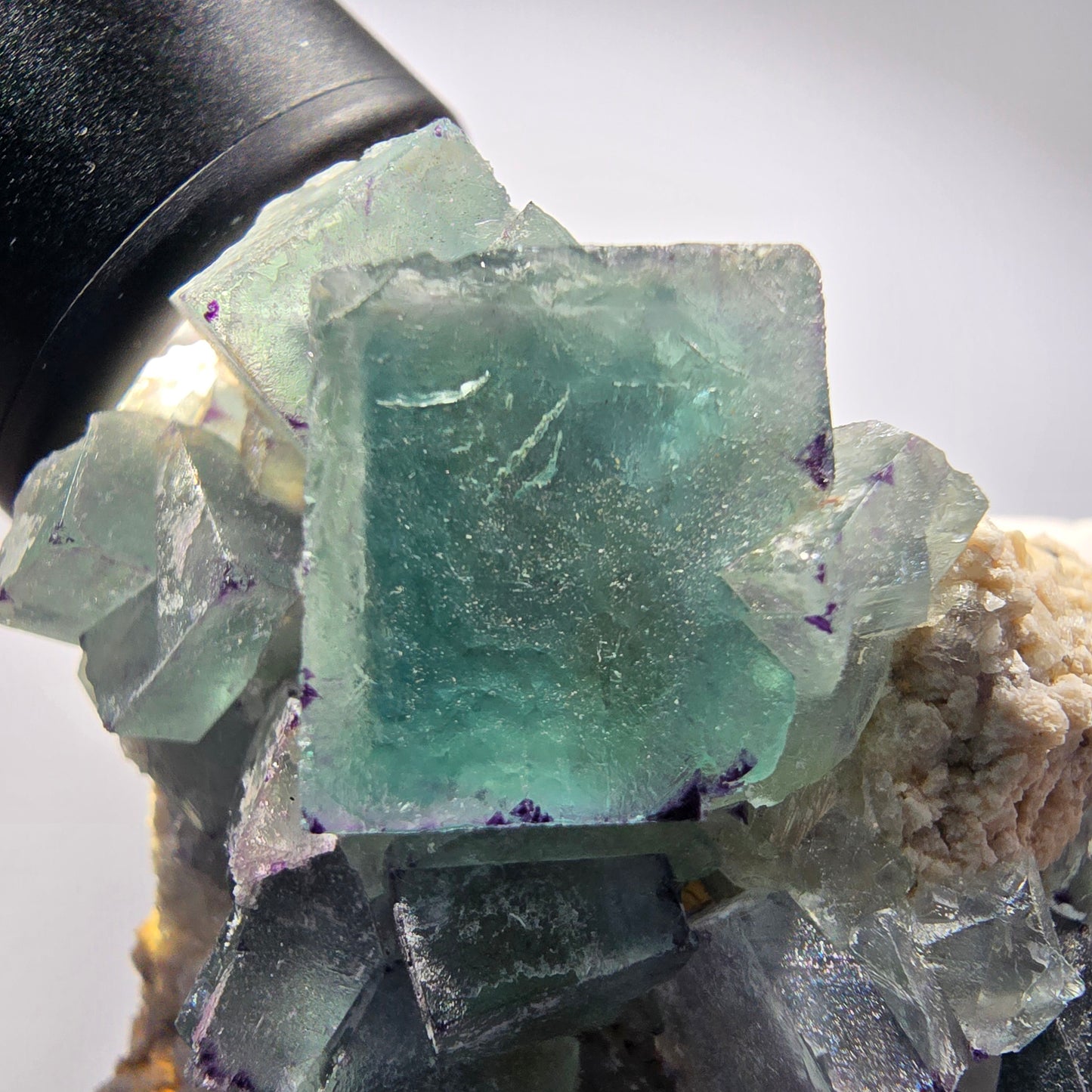 Große Phantom Fluorit, zonal, Quarz, Orthoklas Stufe Brandberg, Namibia 98*65*50mm #12362