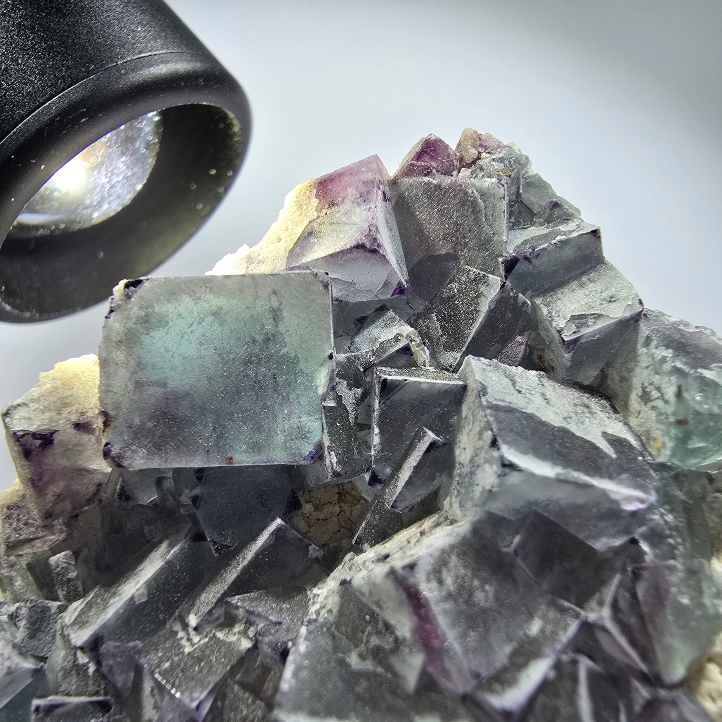 Große Phantom Fluorit, zonal, Quarz, Orthoklas Stufe Brandberg, Namibia 82*65*58mm #12364