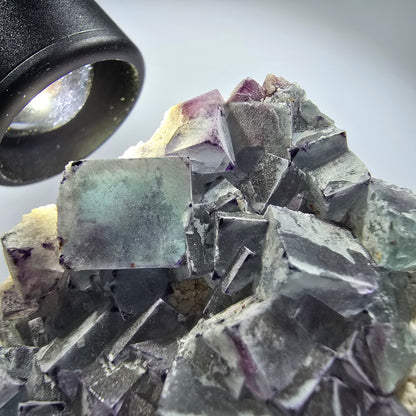Große Phantom Fluorit, zonal, Quarz, Orthoklas Stufe Brandberg, Namibia 82*65*58mm #12364