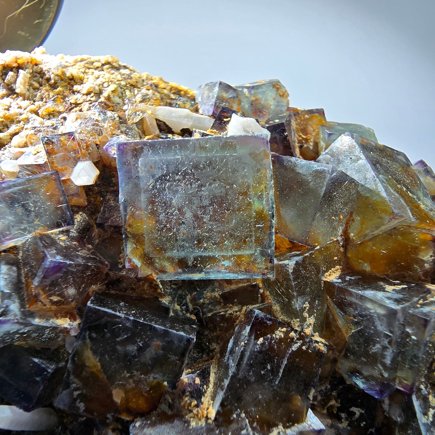 Große Phantom Fluorit, zonal, Quarz, Orthoklas Stufe Brandberg, Namibia 110*62*39mm #12366