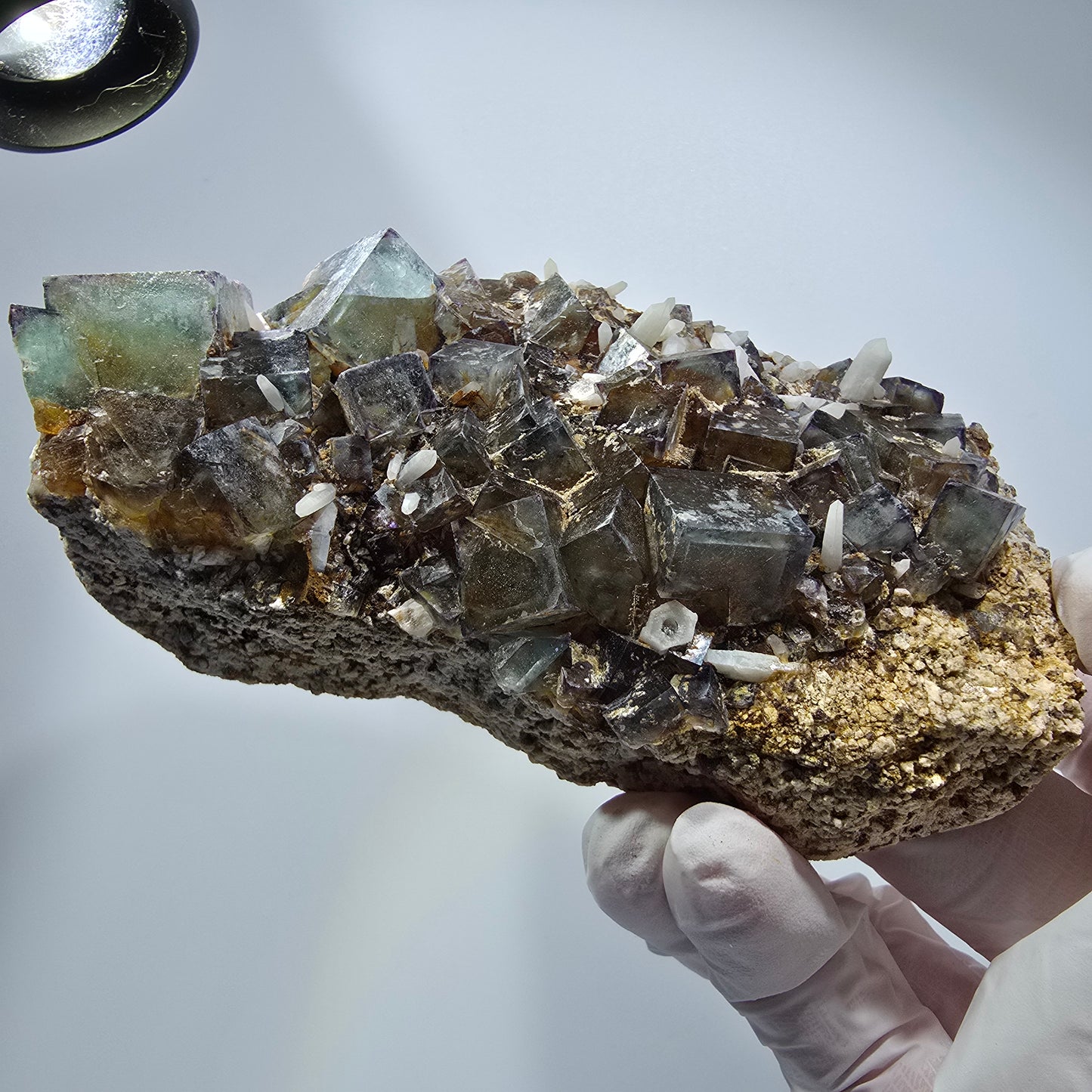 Große Phantom Fluorit, zonal, Quarz, Orthoklas Stufe Brandberg, Namibia 110*62*39mm #12366