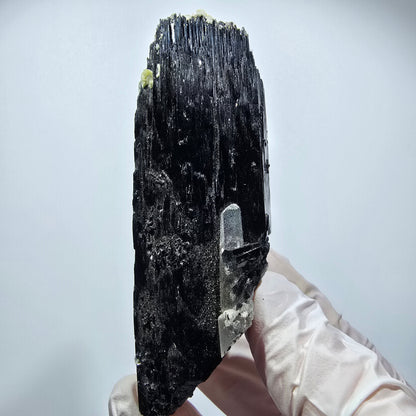 Schorl Tourmaline, Hyalite Opal, Smoky Quartz, Muscovite specimen Erongo, Namibia 85*32*28mm #12369