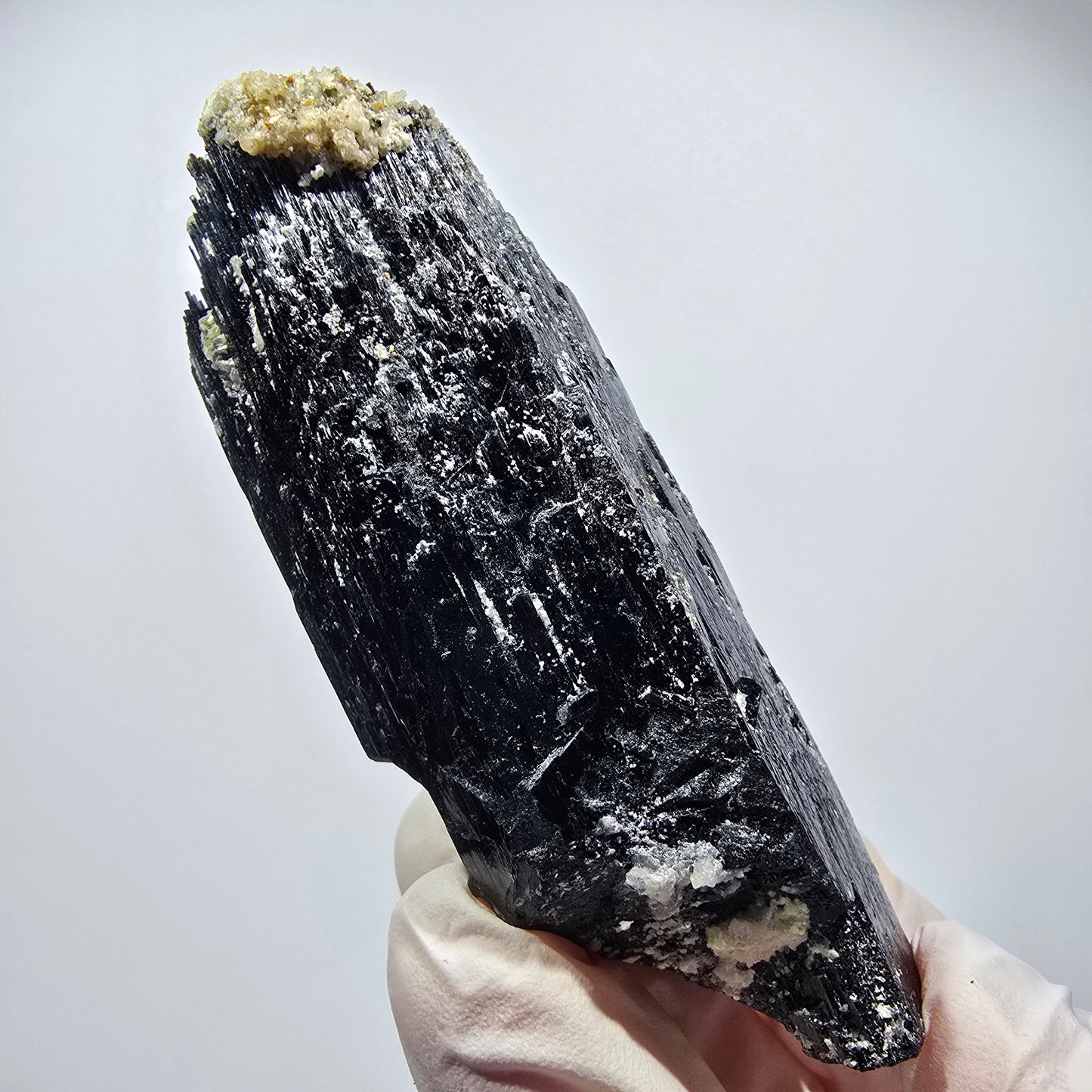 Schorl Tourmaline, Hyalite Opal, Smoky Quartz, Muscovite specimen Erongo, Namibia 85*32*28mm #12369