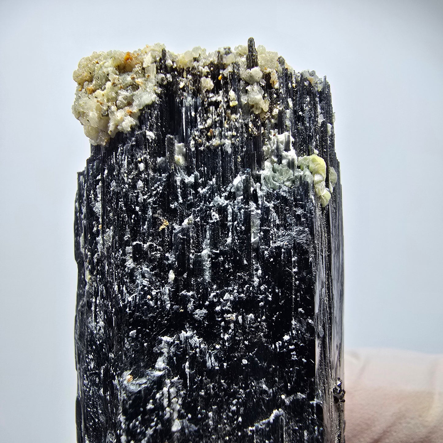 Schorl Tourmaline, Hyalite Opal, Smoky Quartz, Muscovite specimen Erongo, Namibia 85*32*28mm #12369