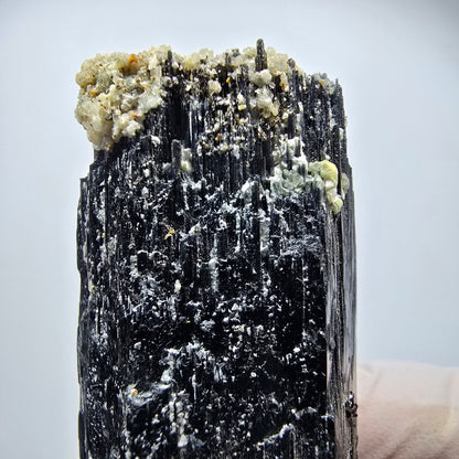 Schorl Tourmaline, Hyalite Opal, Smoky Quartz, Muscovite specimen Erongo, Namibia 85*32*28mm #12369
