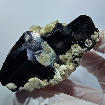 Seltene Schörl Turmalin, Hyalit Opal, Orthoklas Erongo, Namibia 73*68*40mm #12377