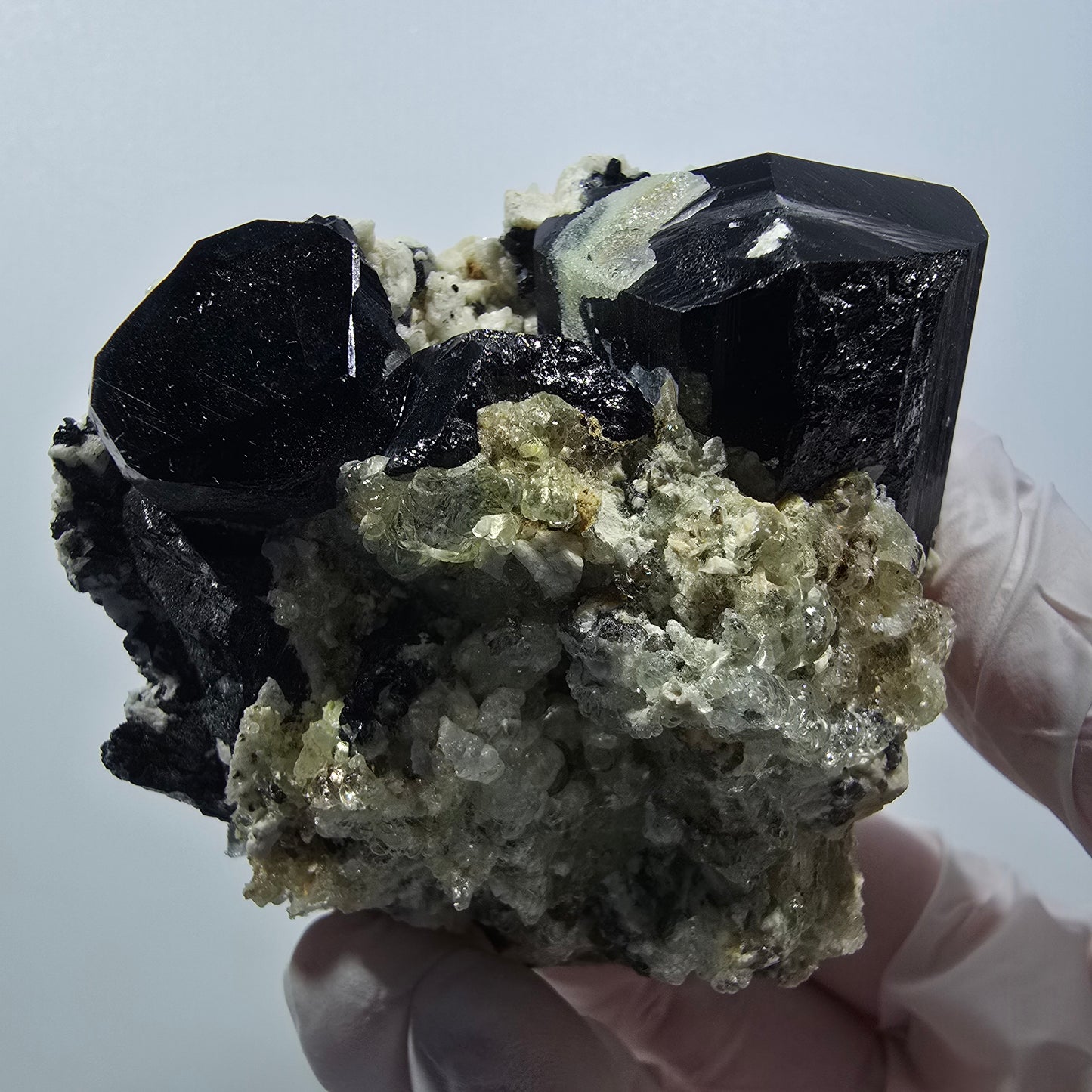 Seltene Schörl Turmalin, Hyalit Opal, Orthoklas Erongo, Namibia 73*68*40mm #12377