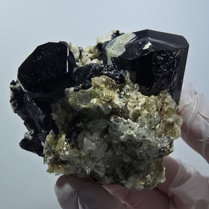 Seltene Schörl Turmalin, Hyalit Opal, Orthoklas Erongo, Namibia 73*68*40mm #12377