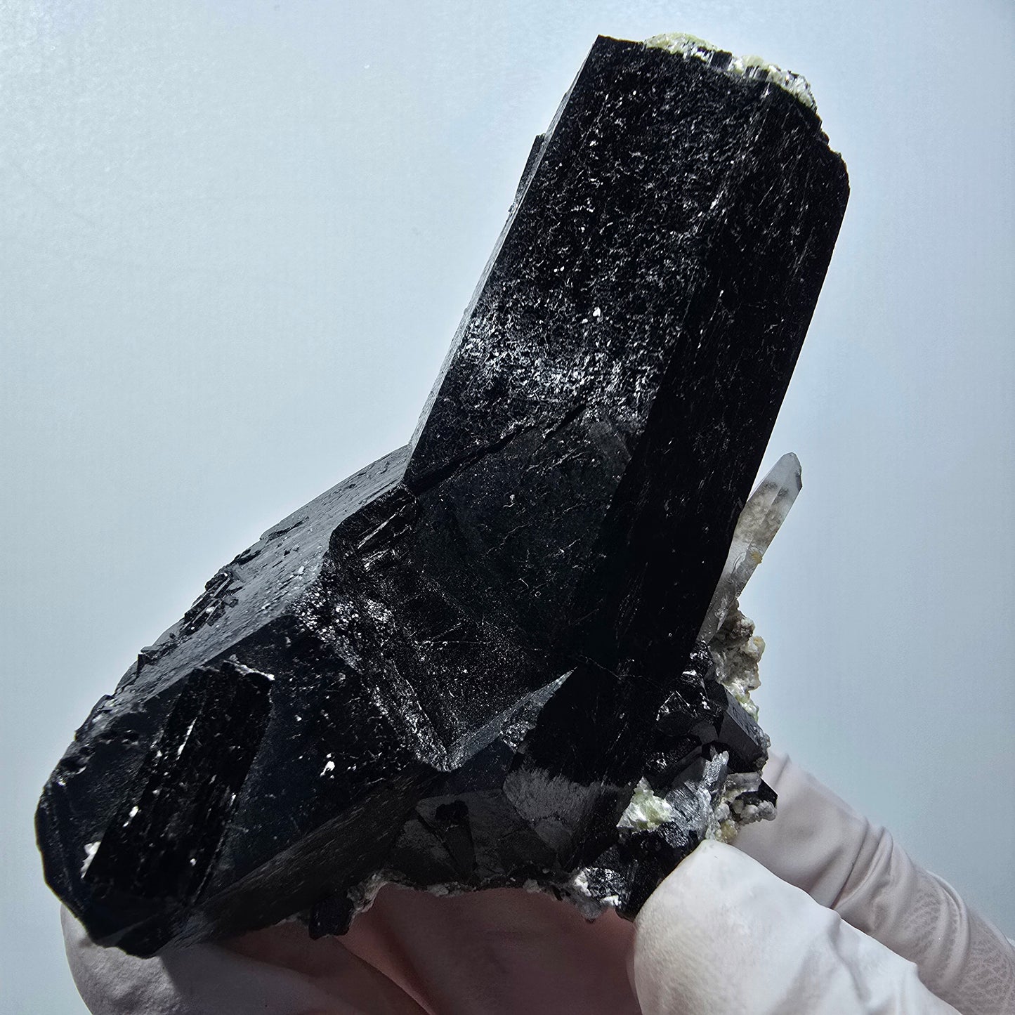 Schorl Tourmaline, Hyalite Opal, Smoky Quartz, Muscovite Specimen Erongo, Namibia 76*51*38mm #12378