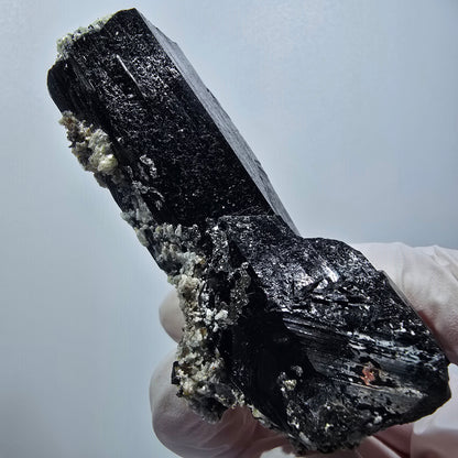 Schorl Tourmaline, Hyalite Opal, Smoky Quartz, Muscovite Specimen Erongo, Namibia 76*51*38mm #12378