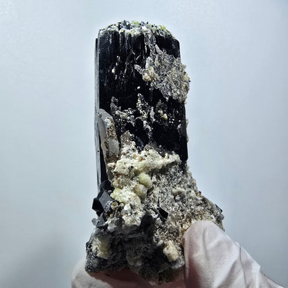 Schorl Tourmaline, Hyalite Opal, Smoky Quartz, Muscovite Specimen Erongo, Namibia 76*51*38mm #12378