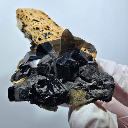 Rare Schorl Tourmaline, Smoky Quartz, Orthoclase Specimen Erongo, Namibia 84*56*42mm #12380