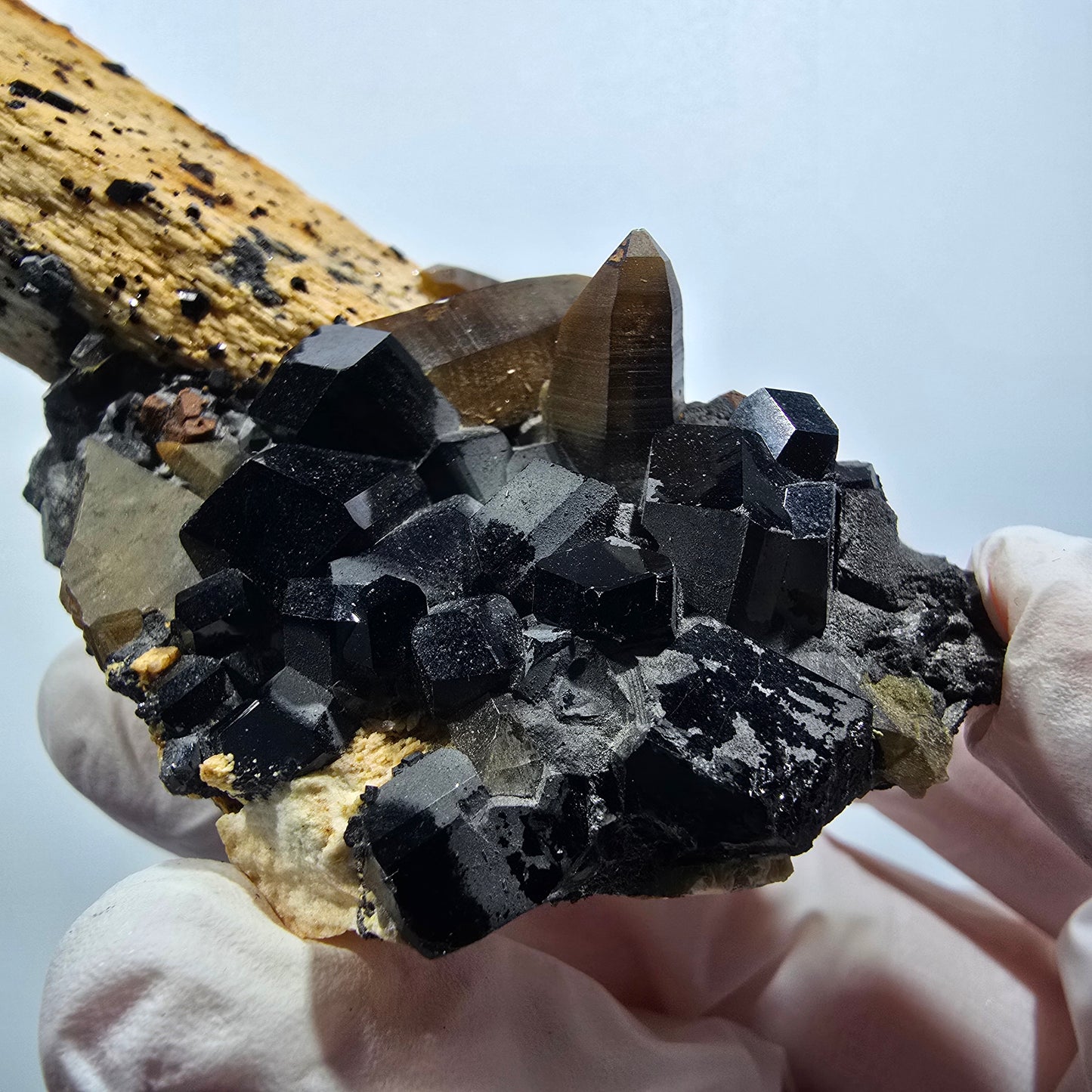 Rare Schorl Tourmaline, Smoky Quartz, Orthoclase Specimen Erongo, Namibia 84*56*42mm #12380