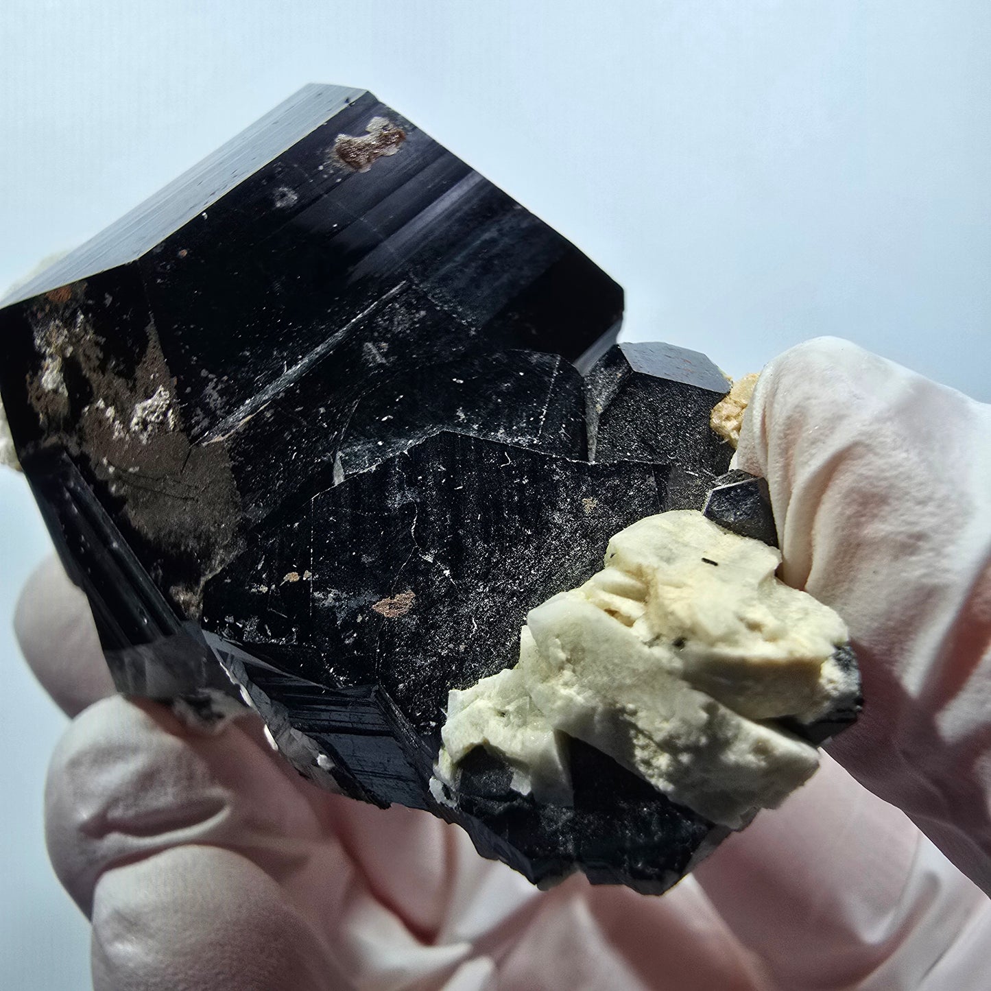 Tourmaline Schorl rare, Opale Hyalite, Orthose Erongo, Namibie 71*43*32mm #12386
