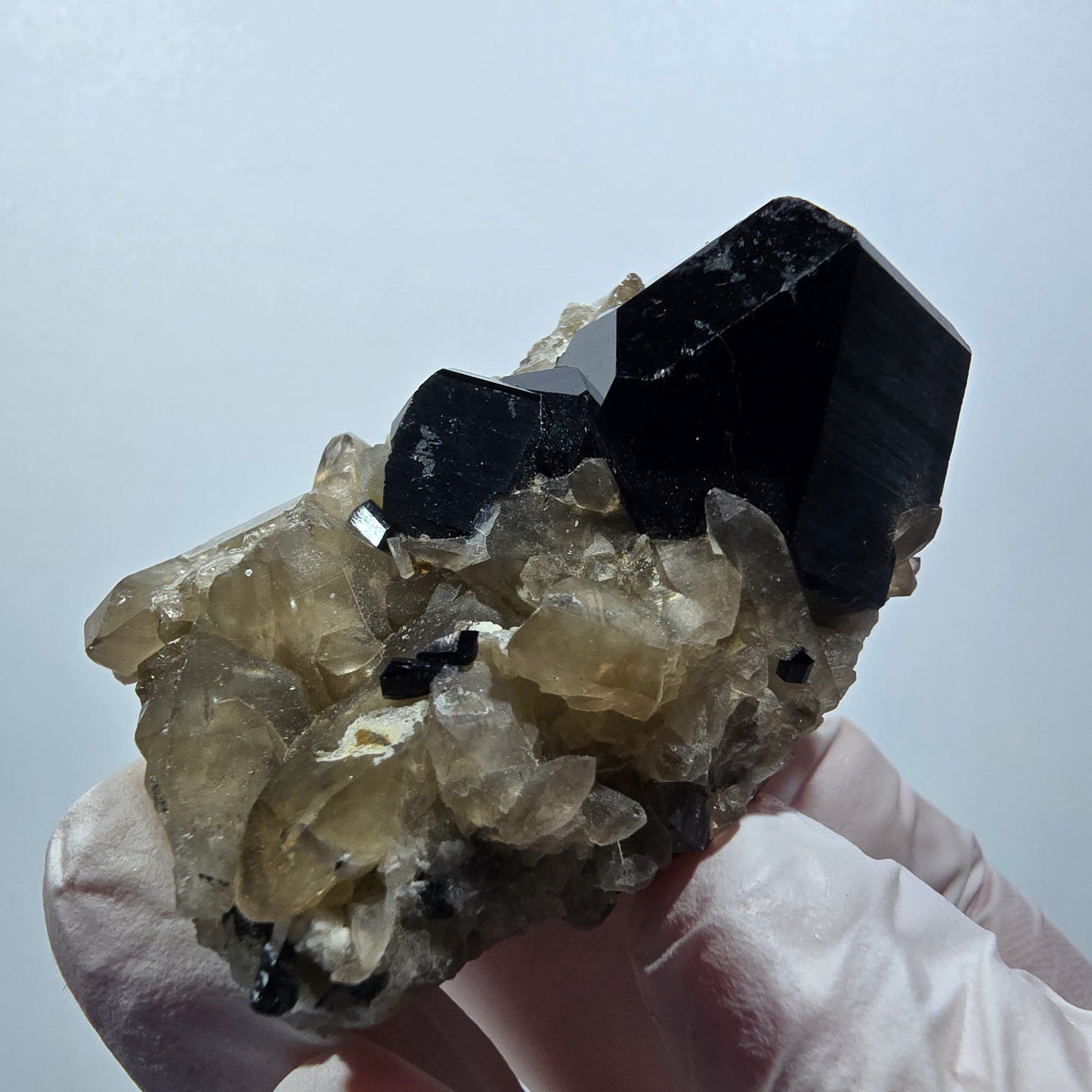 Seltene Schörl Turmalin, Rauchquarz Erongo, Namibia 59*37*37mm #12388