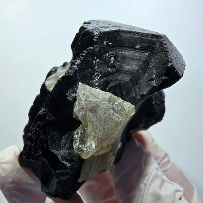 Schörl Turmalin, Hyalit Opal, Rauchquarz Stufe Erongo, Namibia 72*57*44mm #12392