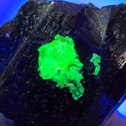 Schörl Turmalin, Hyalit Opal, Rauchquarz Stufe Erongo, Namibia 72*57*44mm #12392