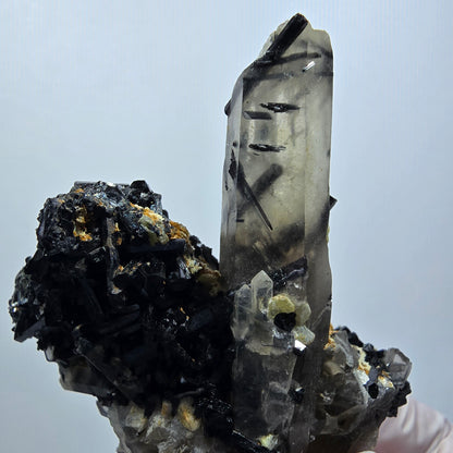 Seltene Schörl Turmalin, Rauchquarz, Muskovit Stufe Erongo, Namibia 69*52*35mm #12393