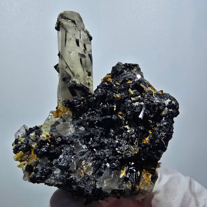 Seltene Schörl Turmalin, Rauchquarz, Muskovit Stufe Erongo, Namibia 69*52*35mm #12393