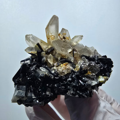 Seltene Schörl Turmalin, Rauchquarz, Muskovit Stufe Erongo, Namibia 69*52*35mm #12393