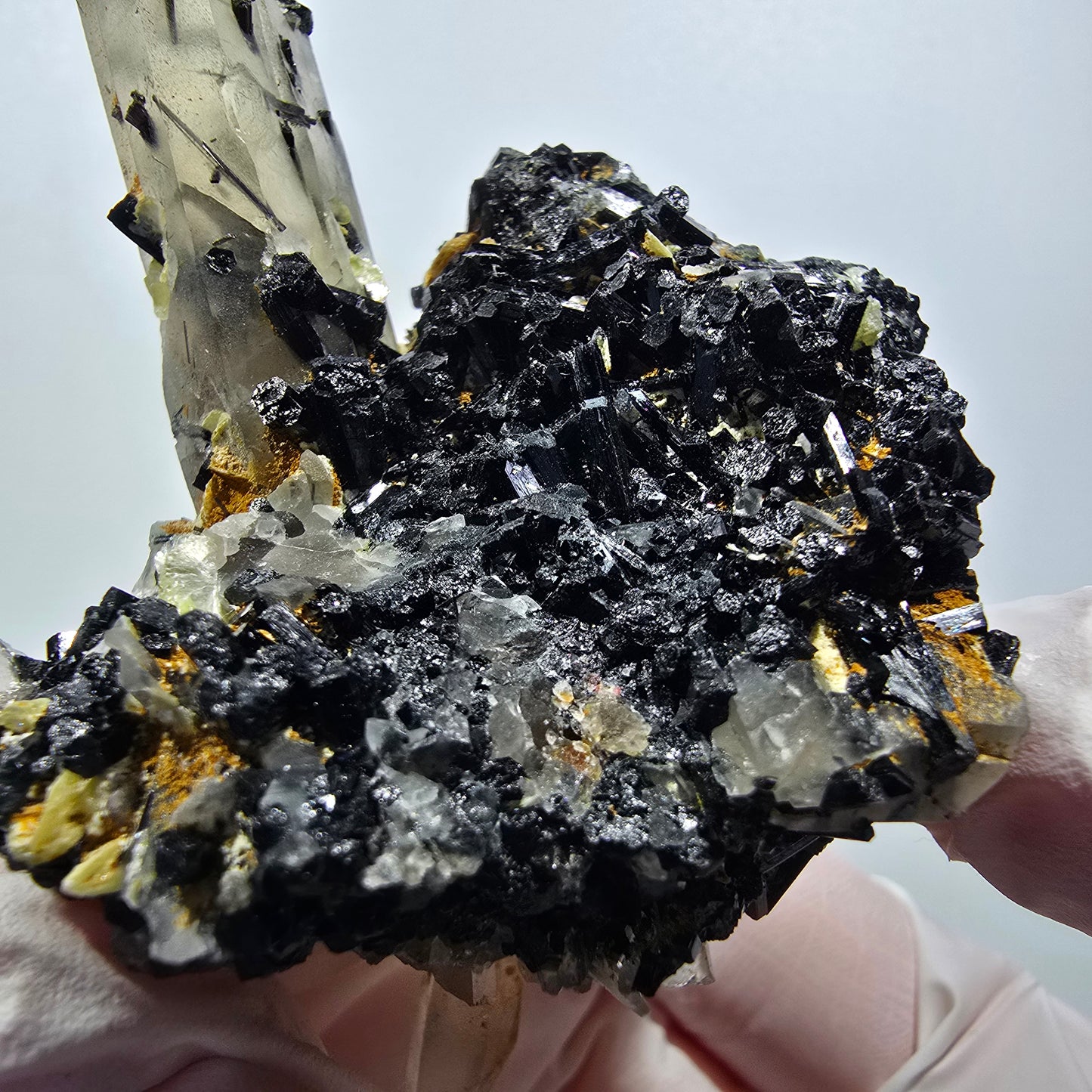 Seltene Schörl Turmalin, Rauchquarz, Muskovit Stufe Erongo, Namibia 69*52*35mm #12393