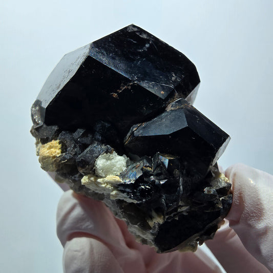 Schörl Turmalin, Hyalit Opal, Rauchquarz, Orthoklas Erongo, Namibia 57*41*35mm #12396
