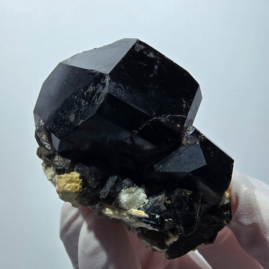 Schörl Turmalin, Hyalit Opal, Rauchquarz, Orthoklas Erongo, Namibia 57*41*35mm #12396