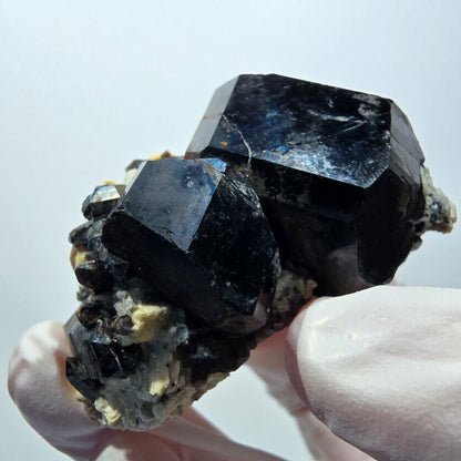 Schörl Turmalin, Hyalit Opal, Rauchquarz, Orthoklas Erongo, Namibia 57*41*35mm #12396
