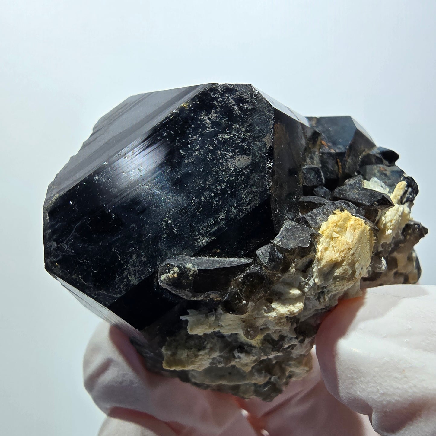 Schörl Turmalin, Hyalit Opal, Rauchquarz, Orthoklas Erongo, Namibia 57*41*35mm #12396