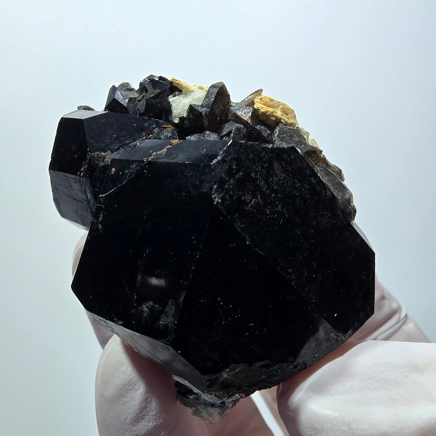 Schörl Turmalin, Hyalit Opal, Rauchquarz, Orthoklas Erongo, Namibia 57*41*35mm #12396