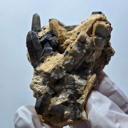 Seltene Schörl Turmalin, Rauchquarz, Orthoklas Stufe Erongo, Namibia 62*51*23mm #12398