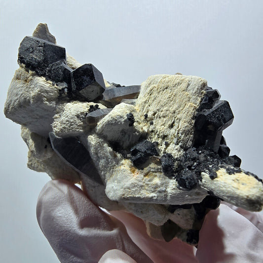 Seltene Schörl Turmalin, Rauchquarz, Orthoklas Stufe Erongo, Namibia 68*42*32mm #12399