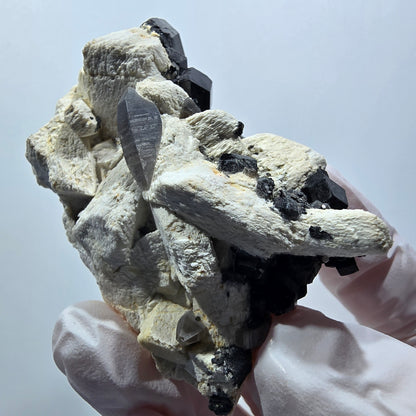 Seltene Schörl Turmalin, Rauchquarz, Orthoklas Stufe Erongo, Namibia 68*42*32mm #12399