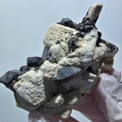 Seltene Schörl Turmalin, Rauchquarz, Orthoklas Stufe Erongo, Namibia 68*42*32mm #12399
