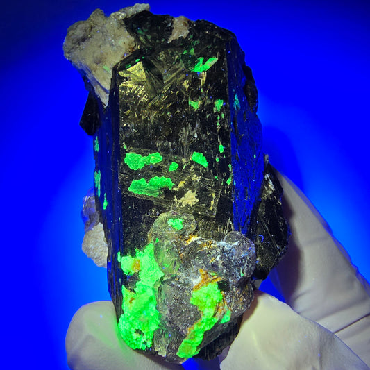 Schorl Tourmaline, Fluorite, Hyalite Opal, Muscovite Erongo, Namibia 64*40*38mm #12401