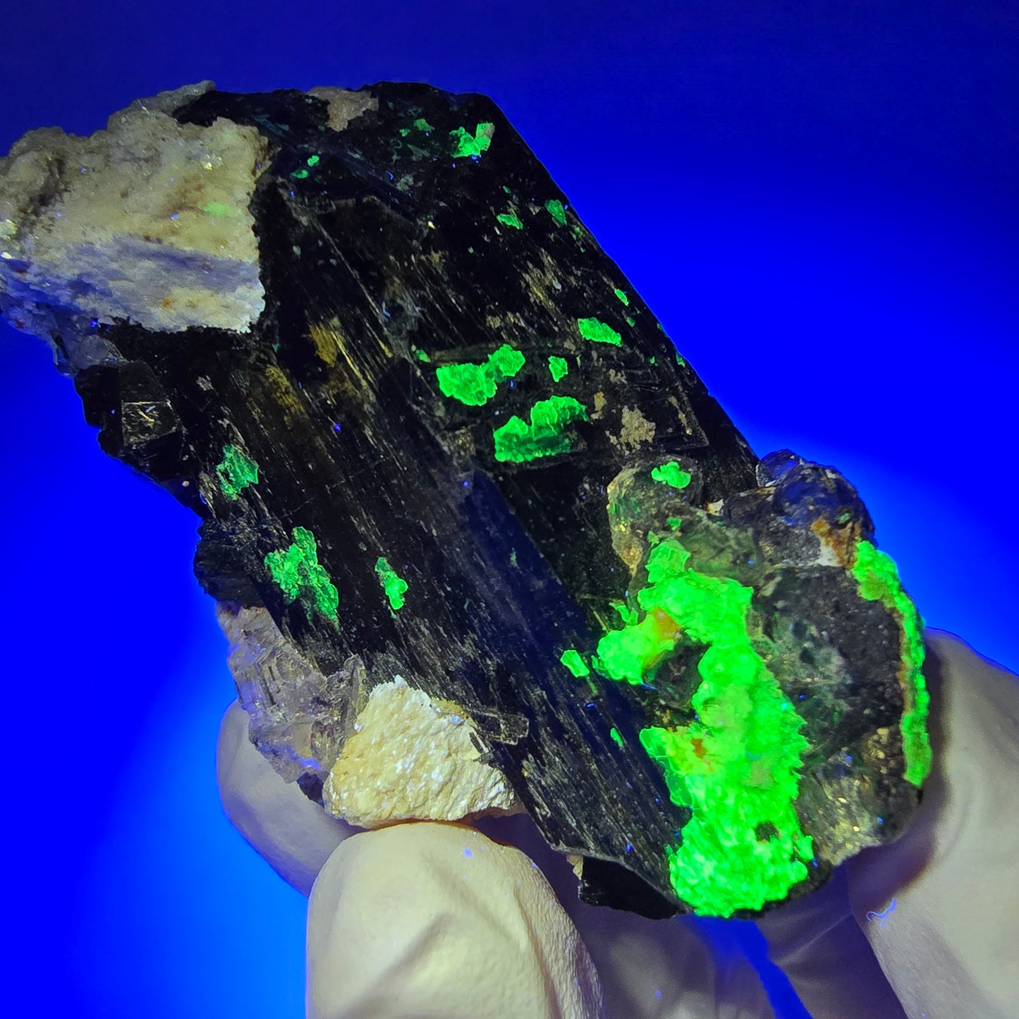 Schorl Tourmaline, Fluorite, Hyalite Opal, Muscovite Erongo, Namibia 64*40*38mm #12401