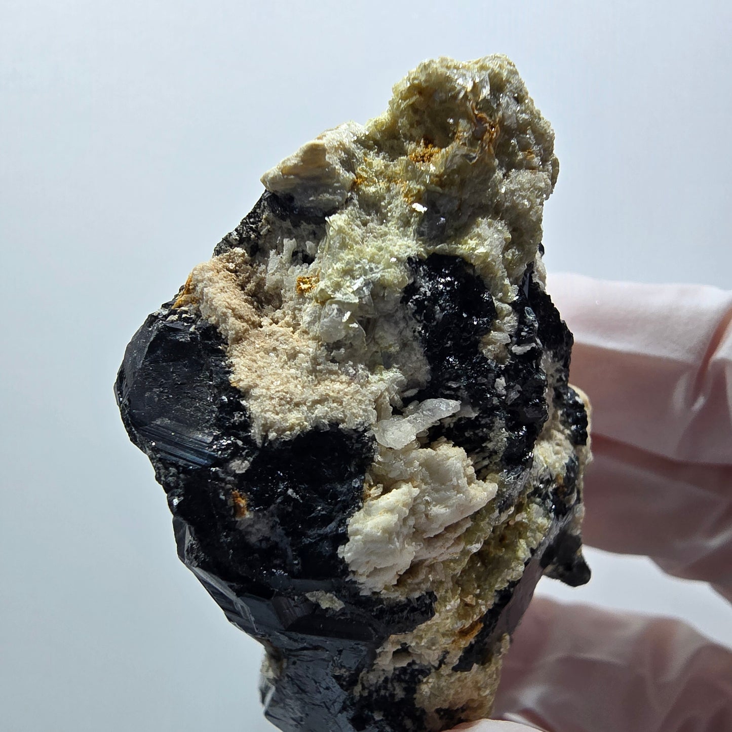 Schorl Tourmaline, Fluorite, Hyalite Opal, Muscovite Erongo, Namibia 64*40*38mm #12401