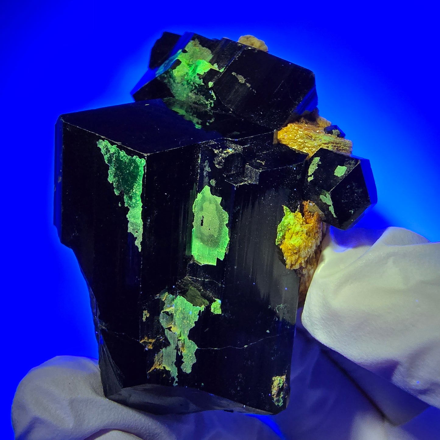 Schörl Turmalin, Hyalit Opal, Rauchquarz, Orthoklas Erongo, Namibia 61*41*40mm #12402