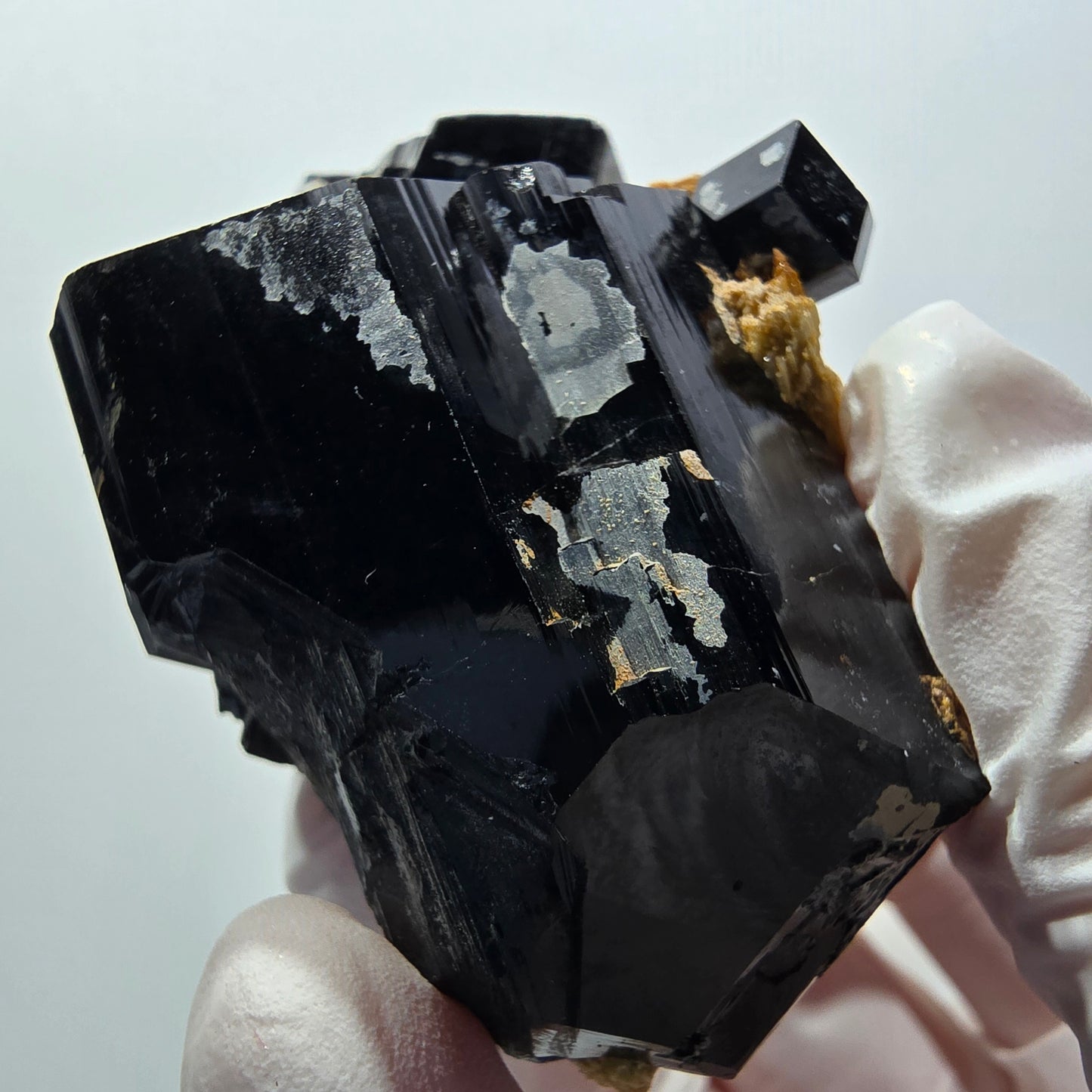 Schörl Turmalin, Hyalit Opal, Rauchquarz, Orthoklas Erongo, Namibia 61*41*40mm #12402