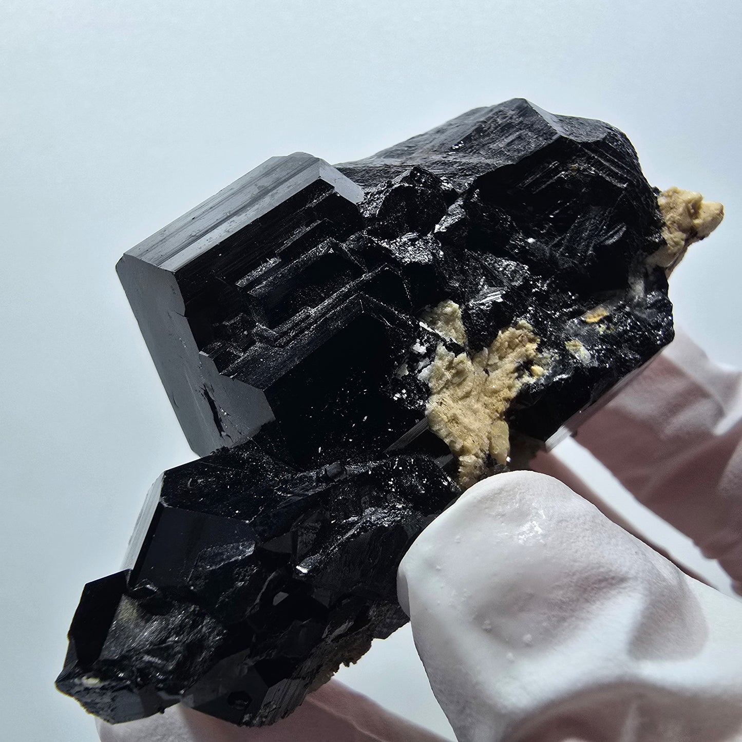 Schörl Turmalin, Hyalit Opal, Rauchquarz, Orthoklas Erongo, Namibia 61*41*40mm #12402