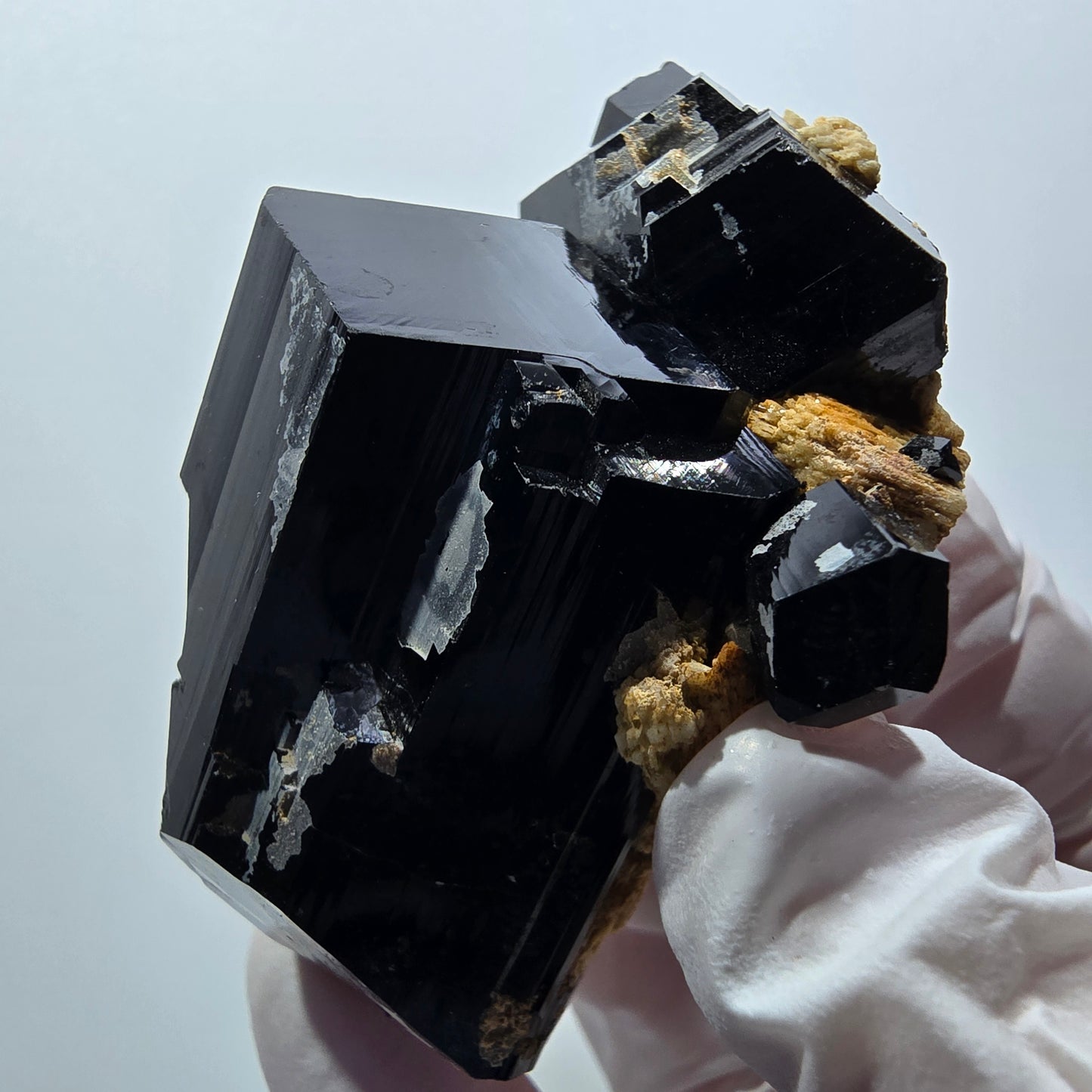 Schörl Turmalin, Hyalit Opal, Rauchquarz, Orthoklas Erongo, Namibia 61*41*40mm #12402