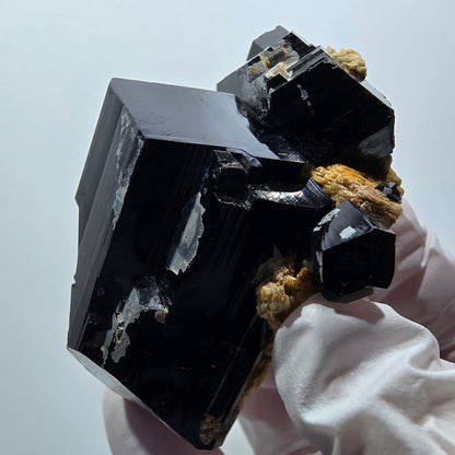 Schörl Turmalin, Hyalit Opal, Rauchquarz, Orthoklas Erongo, Namibia 61*41*40mm #12402