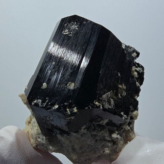 Schörl Turmalin, Hyalit Opal, Rauchquarz, Orthoklas Erongo, Namibia 47*45*35mm #12403
