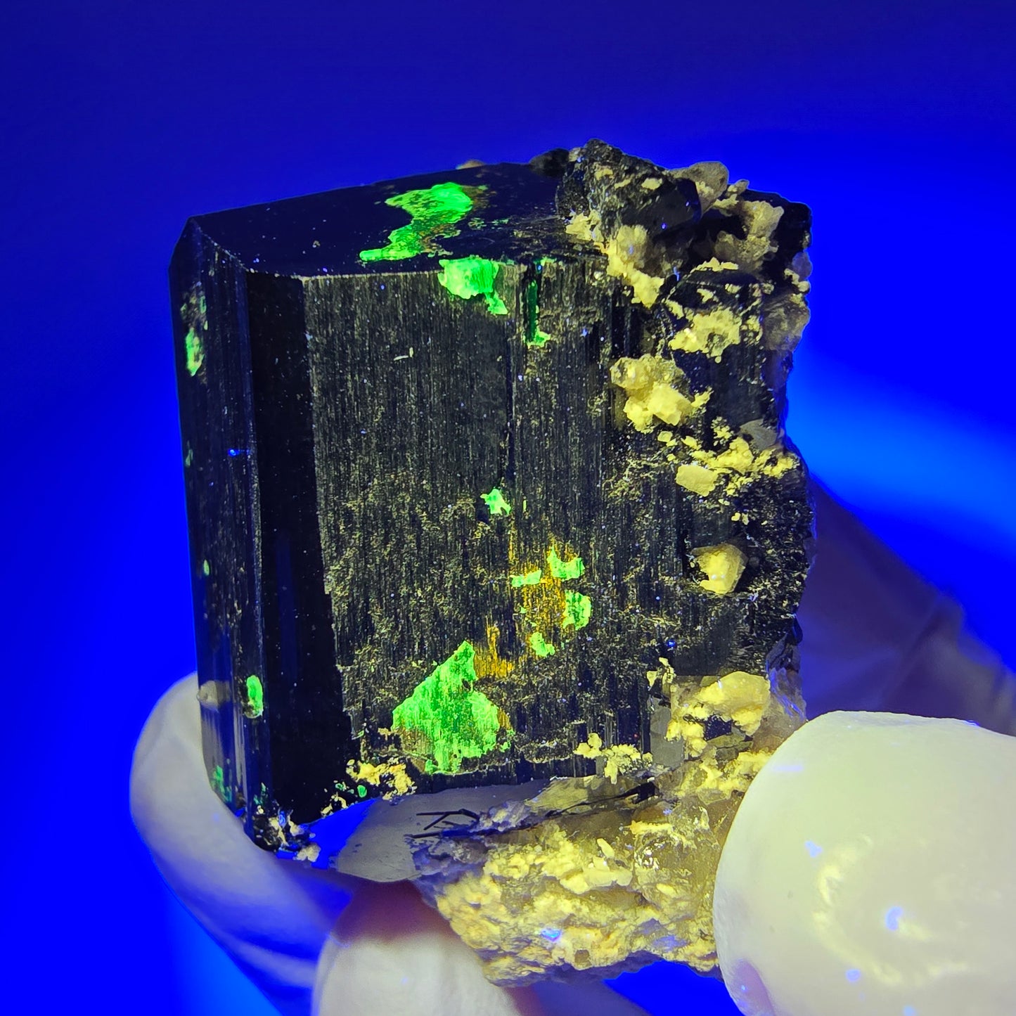 Schörl Turmalin, Hyalit Opal, Rauchquarz, Orthoklas Erongo, Namibia 47*45*35mm #12403